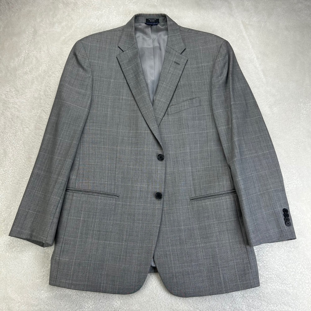 Tommy Hilfiger Mens 42R Grey Glen Plaid 100% Wool Two-Button Blazer Sport Coat